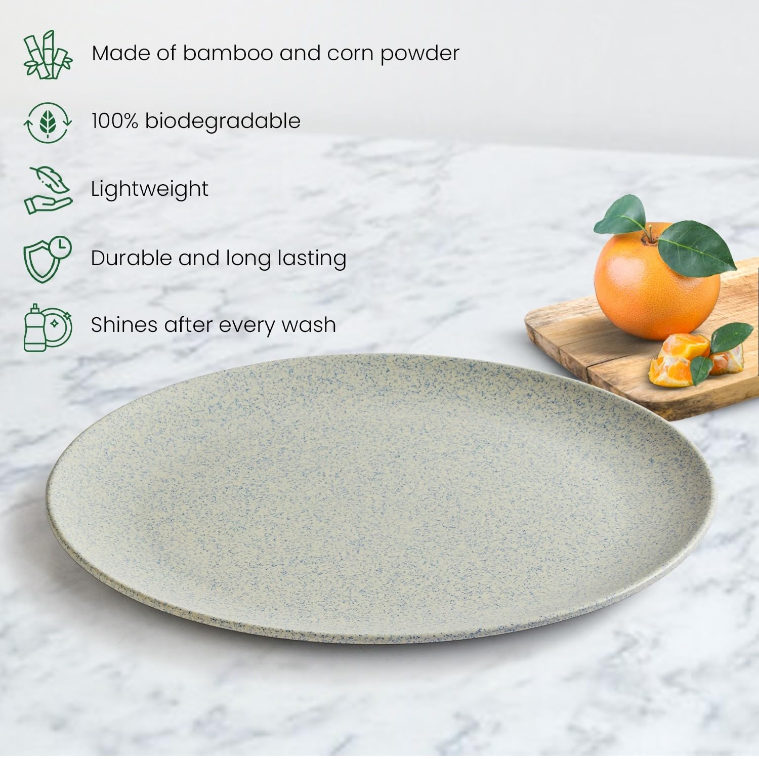 Buy Red Butler Eco-Friendly Bamboo Fiber Plates | Set of 6 Dinner